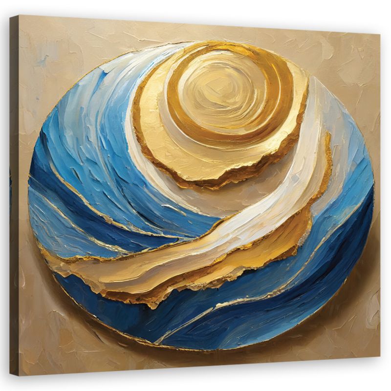 Obraz do salonu Feeby Okrągła Abstrakcja Niebieska 60x60cm 1szt