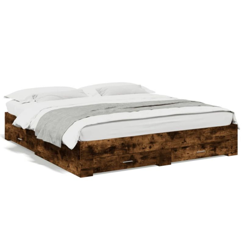 Łóżko drewniane WaszeMeble 200x200 cm brązowe WM-3280360 1 szt.
