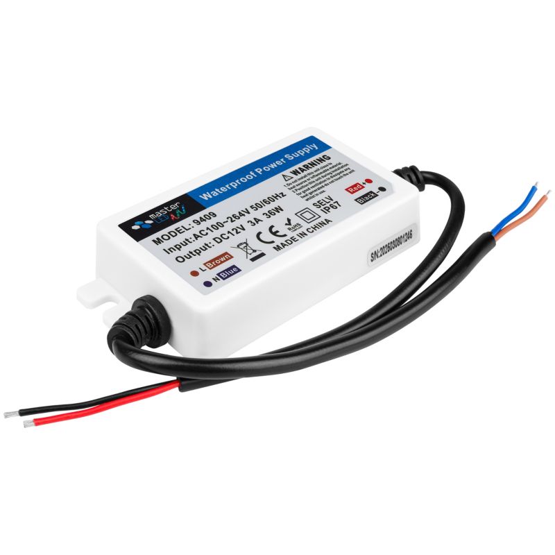 Zasilacz LED MasterLED Ultra PC 12V 36W 3A IP67 80x40x16 mm 1 szt.