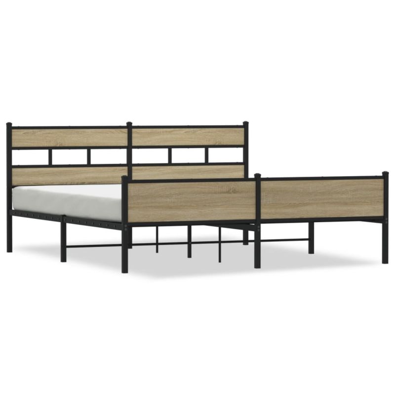Łóżko metalowe WaszeMeble 193x203 cm dąb sonoma WM-3308506 1 szt.