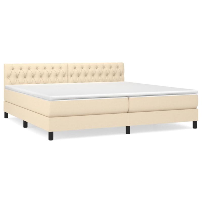 Łóżko kontynentalne WaszeMeble 200x200 cm kremowe WM-3140326 1 szt.