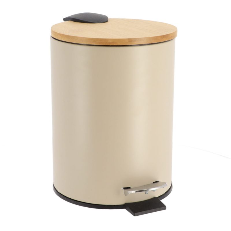 Kosz na śmieci łazienkowy Timeless TENDANCE taupe metalowy z pokrywą 2,5L 1 szt.