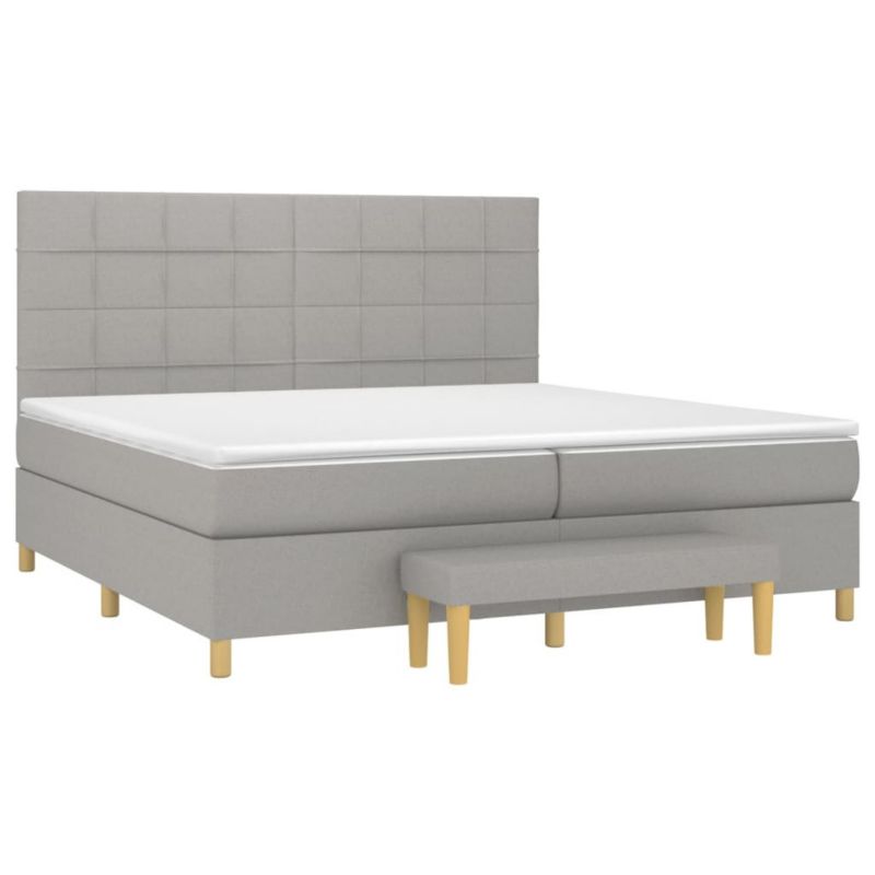 Łóżko kontynentalne WaszeMeble 200x200 cm jasnoszare WM-3137181 1 szt.