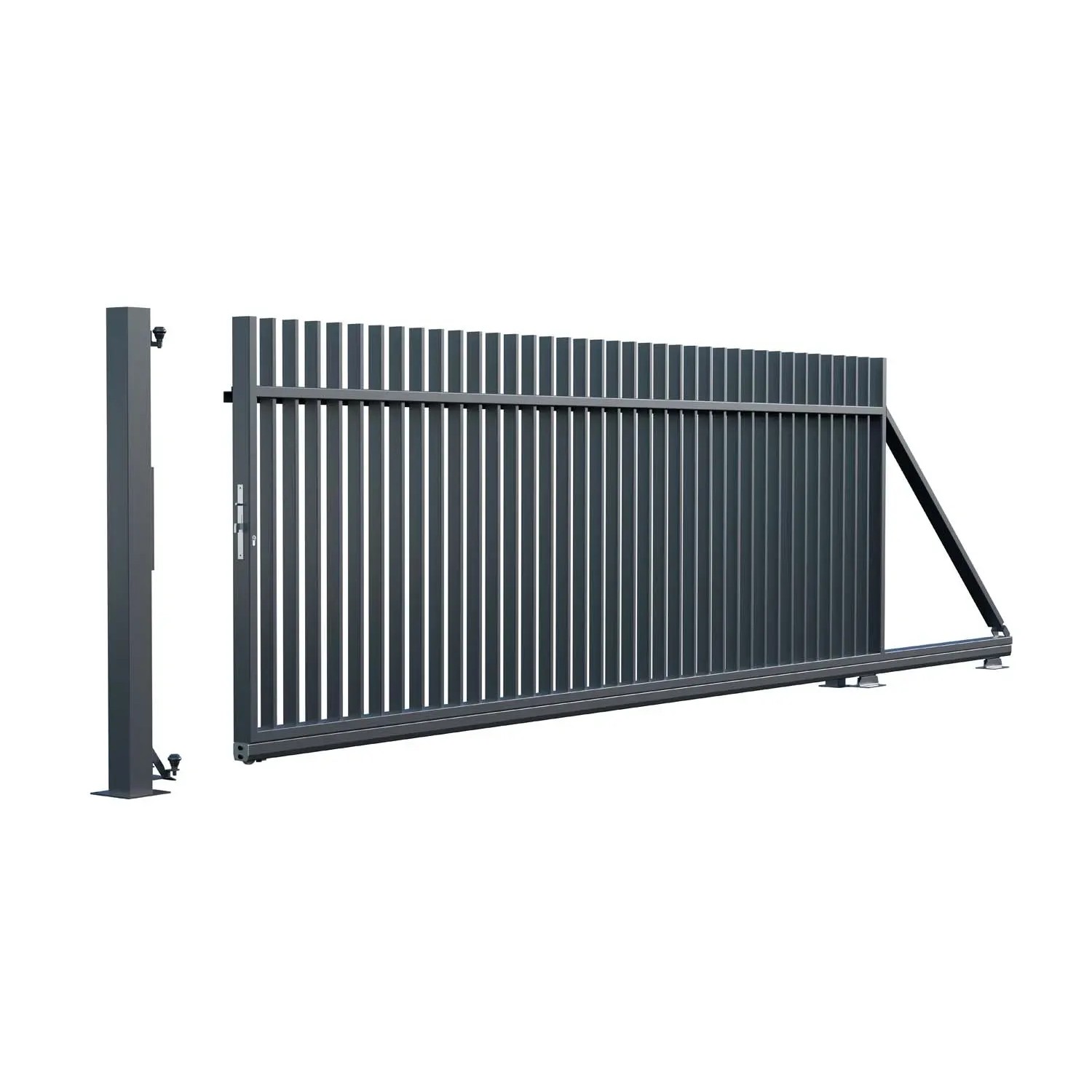 Brama Solano antracyt przęsło prawe + napęd - 400 x 149 cm