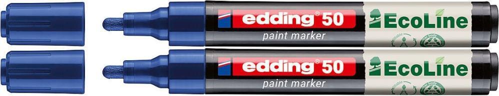 2x Marker olejowy edding 50 EcoLine, okrągła, 2-3mm, niebieski