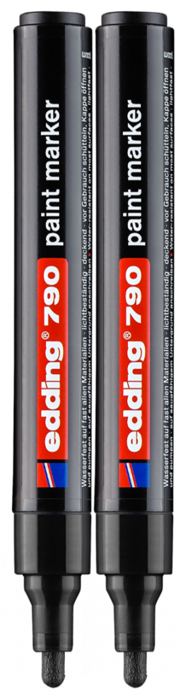 2x Marker olejowy edding 790, okrągła, 2-3mm, czarny