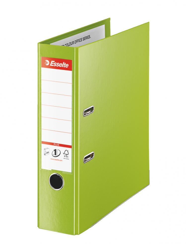 Segregator A4 Esselte No.1 Vivida Plus, 80mm, do 600 kartek, 30% PP z recyklingu, zielony