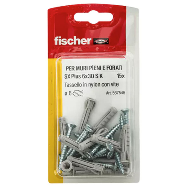 Kołki rozporowe uniwersalne SX Plus 6x30mm SK 10 sztuk Fischer