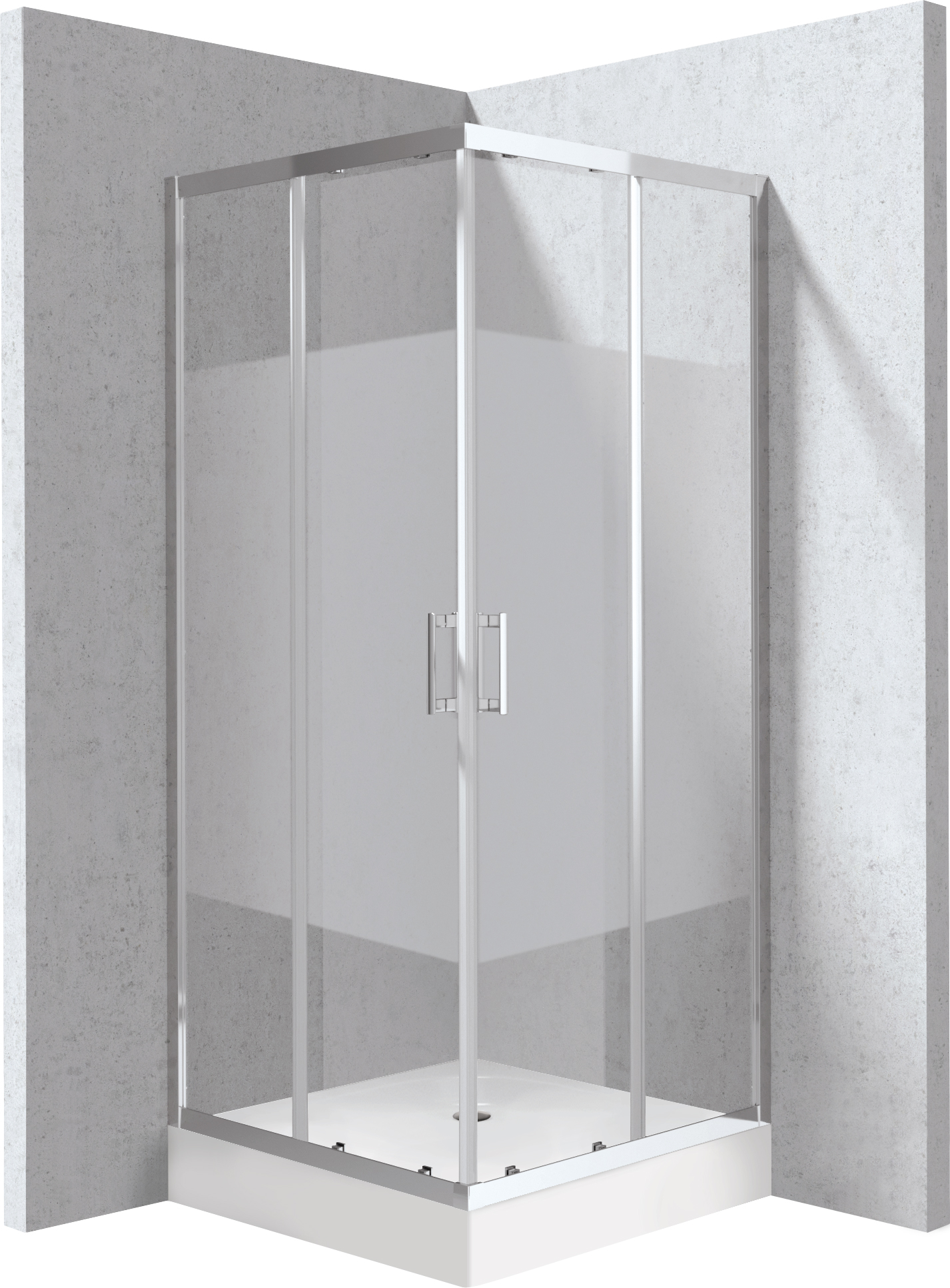 Deante Funkia Evo kabina z brodzikiem 80x80 cm kwadratowa chrom połysk/szkło przezroczyste KYC_Z0E88P
