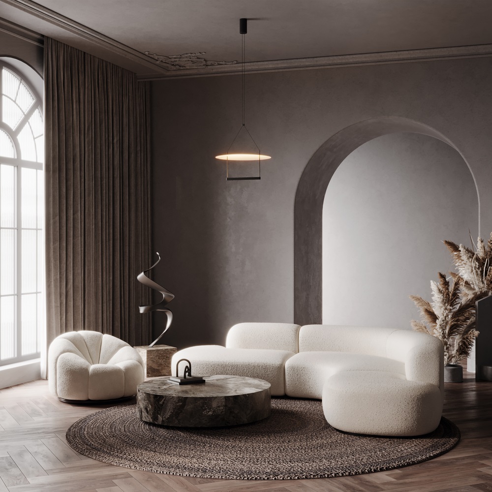 Maytoni Ambience lampa wisząca 1x30 W biała-czarna MOD280PL-L30B3K1