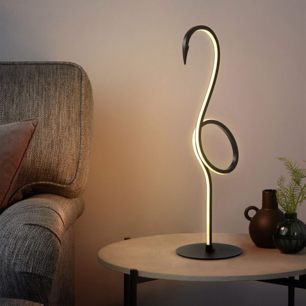Elstead Lighting Flamingo lampa stołowa 1x6 W czarna FLAMINGO-TL-BLK