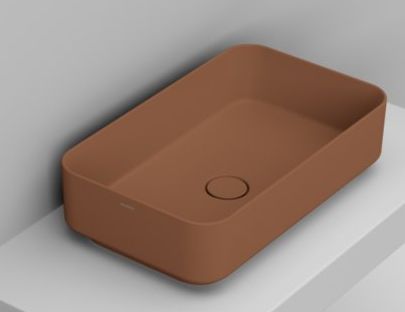 Ceramica Dolomite Noemi umywalka 60x36 cm prostokątna nablatowa brąz matowy D311161