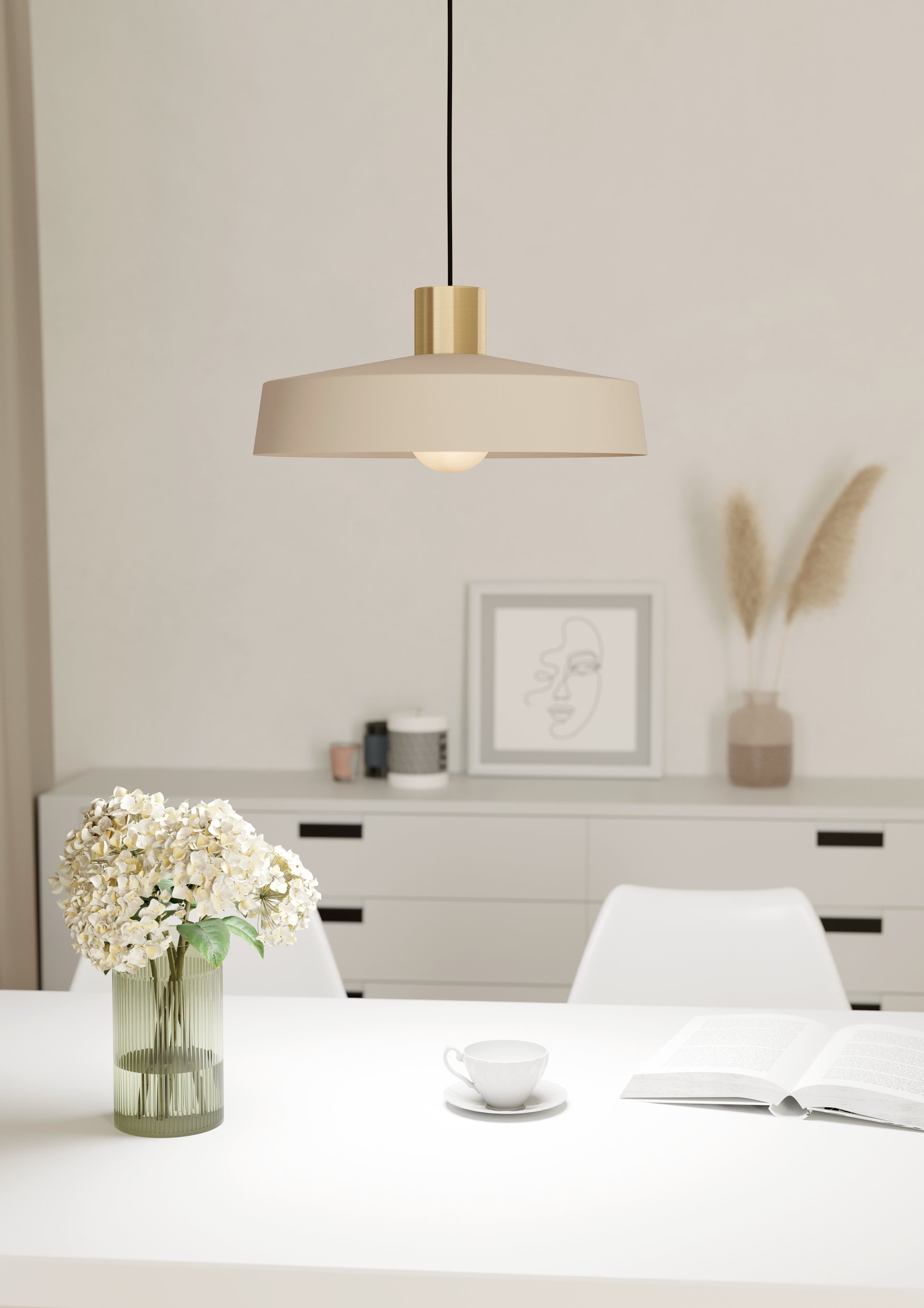 Eglo Valdiola lampa wisząca 1x40 W beżowa 900429
