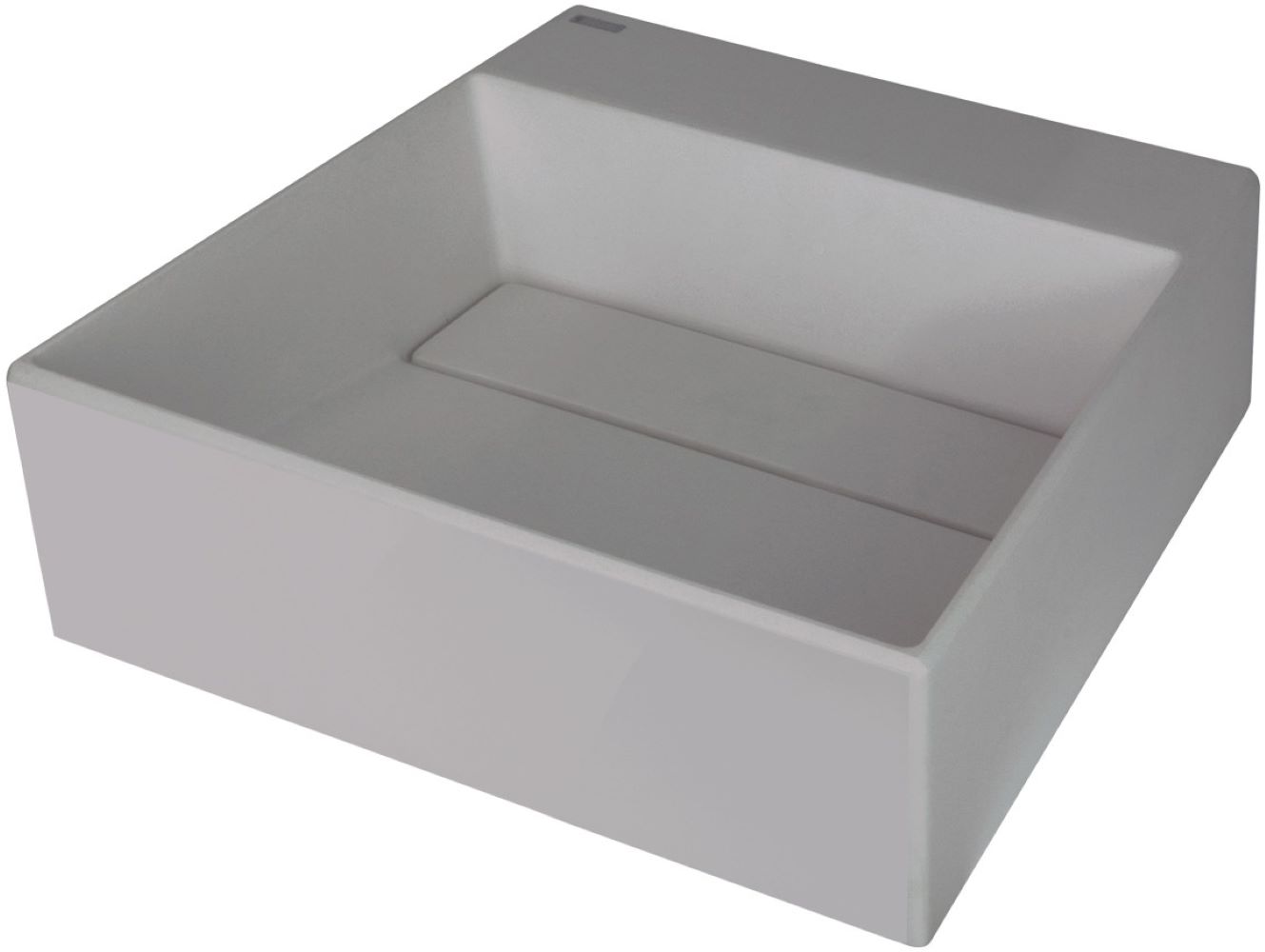 Deante Correo umywalka 40x40 cm kwadratowa nablatowa szary metalik CQR_SU4M