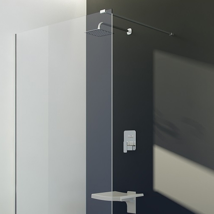 Besco Aveo Walk-in ścianka prysznicowa 90 cm chrom/szkło przezroczyste AV-90-195-C
