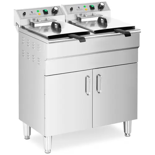 Podwójna frytownica 2x16L z szafką, 2x5kW, 400V | 10012010