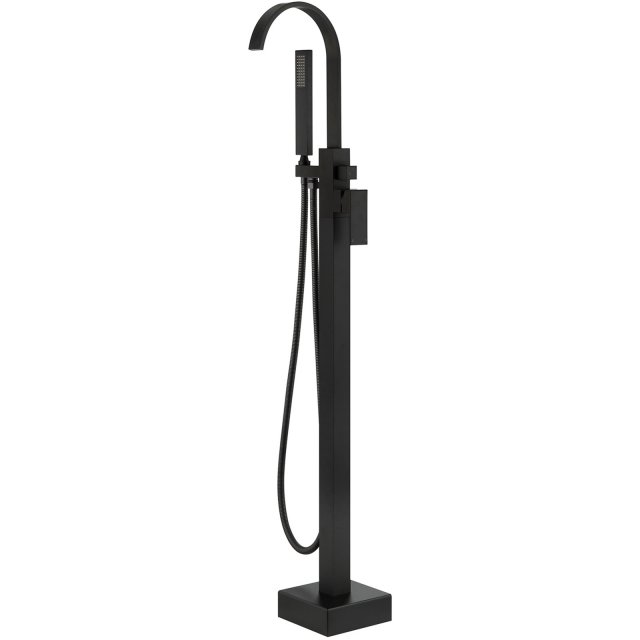 BESCO Bateria wannowa wolnostojąca MODERN II czarny mat Easy-Fix BW-M