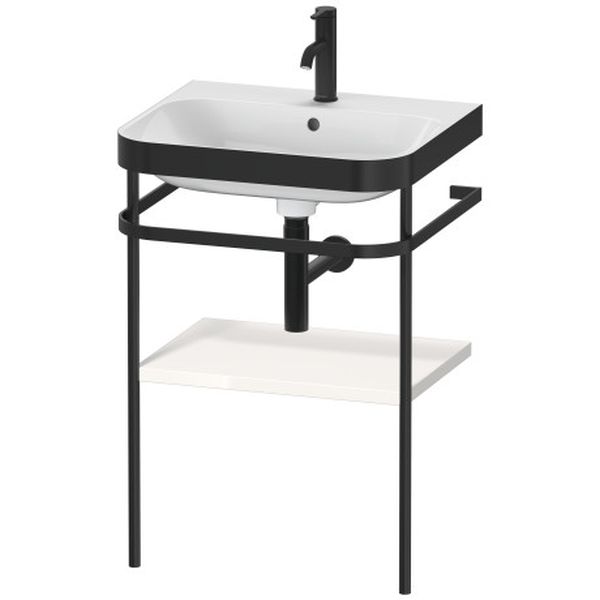 Darmowa Dostawa - Umywalka z konsolą 57.5 cm czarna Duravit Happy D.2 Plus HP4735O2222