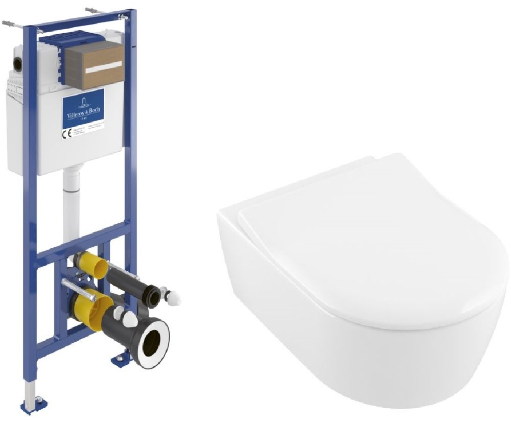 Darmowa Dostawa - Zestaw miska z deską i stelaż Villeroy & Boch ViConnect abset9684