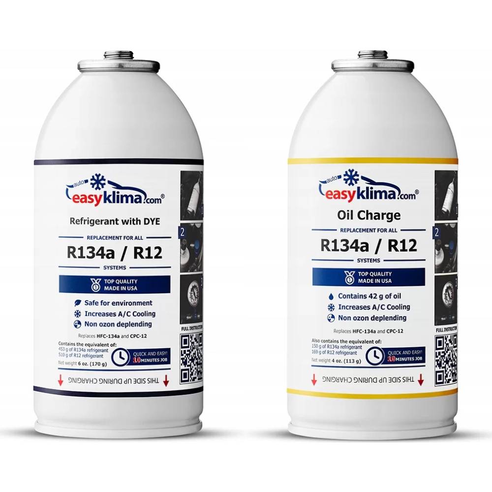 EASYKLIMA GAZ DO NABICIA KLIMATYZACJI W AUCIE Z R134A + OLEJ Z CZYNNIKIEM - Petrostar