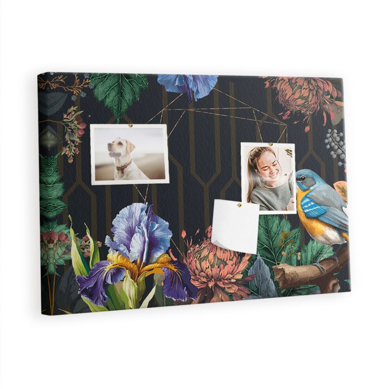 Tablica Korkowa Z Nadrukiem Na Płótnie Tulup 60x40 cm Przyrodnicza ramka Na zdjęcia Pinezki drewniane 1 kpl