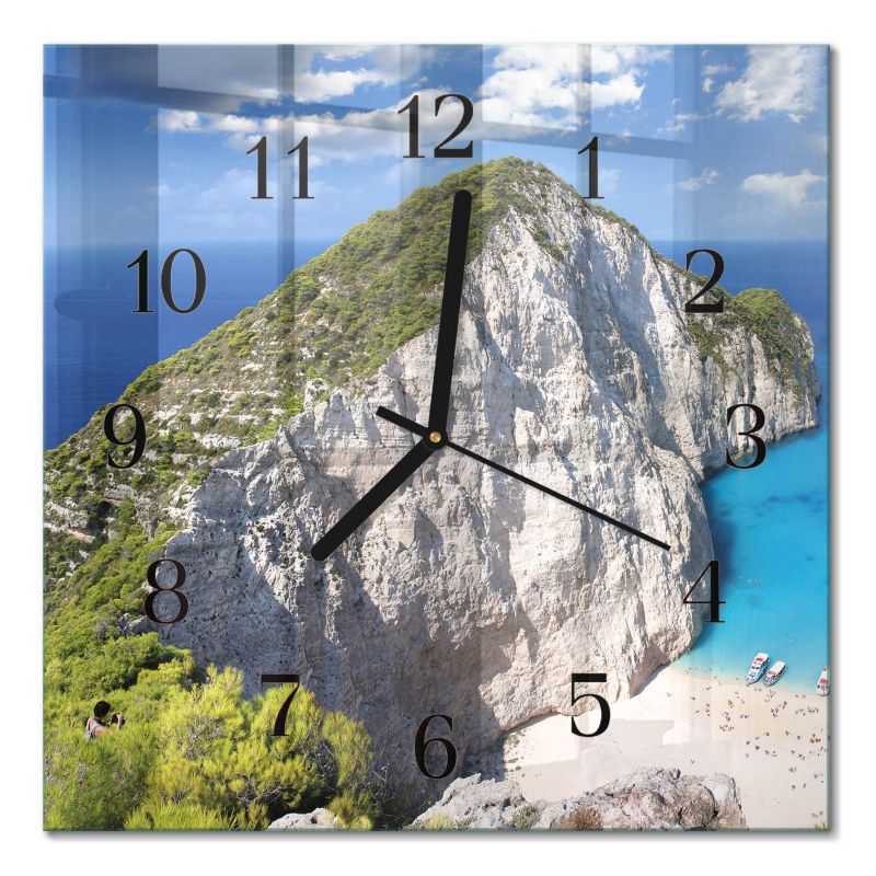 Designerski Zegar Ścienny Tulup 30x30 cm z Czarnymi Wskazówkami Klif 1 szt.