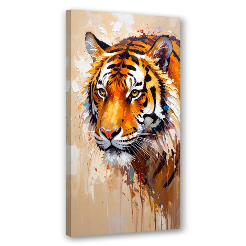 Obraz nowoczesny do salonu Feeby Tygrys Zwierzęta Afryka farba olejna 60x120cm 1szt