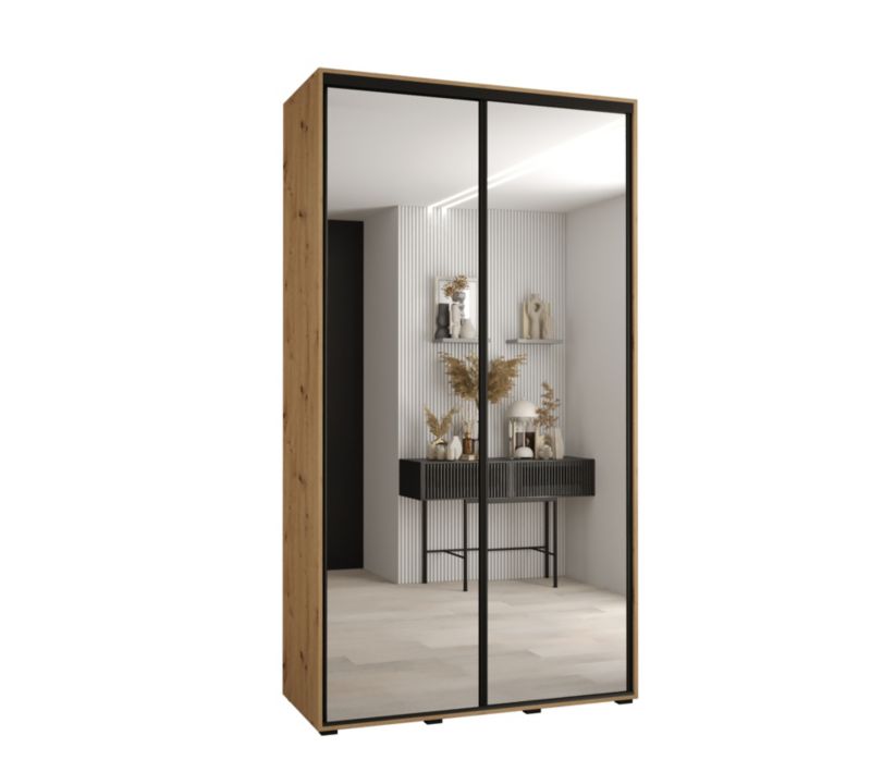 Szafa przesuwna Abiks CANNES 2 130 gł 45 artisan/artisan/czarny 1szt.