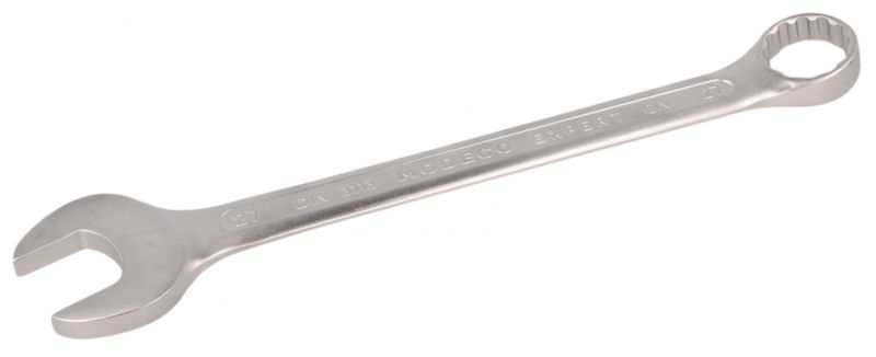 Klucz płasko-oczkowy Modeco Expert 27 mm Cr-V satin - zawieszka plastikowa - 1 szt.