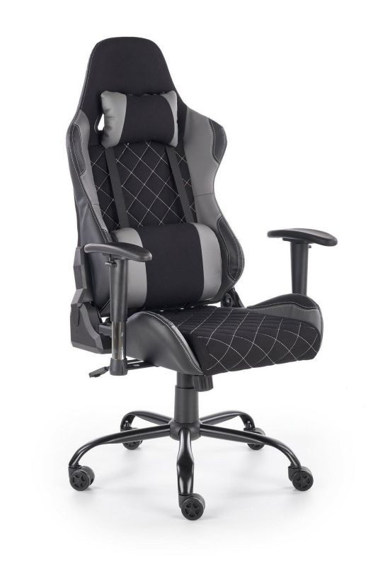 Fotel biurowy ergonomiczny Sajdo INTESI czarny szary obrotowy z regulacją do biurka 1 szt.