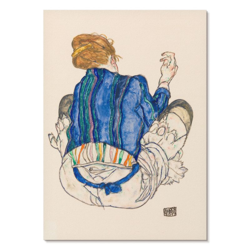 Plakat na Płótnie Tulup 42x59,4 cm (A2) Siedząca kobieta Do sypialni, salonu, biura 1 szt.