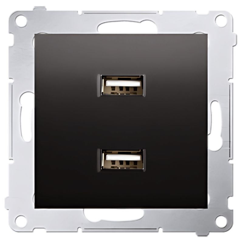 Gniazdo Ładowania USB 2X Simon 54 Czarne 1 szt.