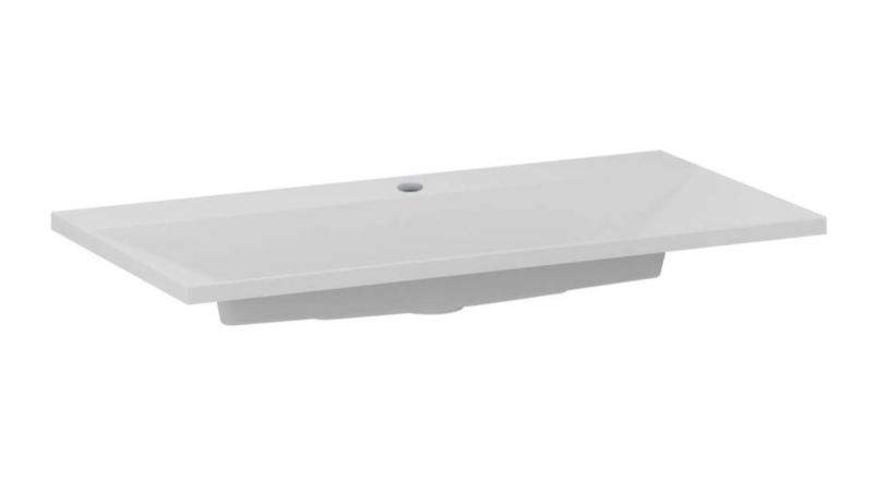 Umywalka wpuszczana KROFAM EDGE 90 cm biały mat kwarcowa z otworem na baterię 1 szt.