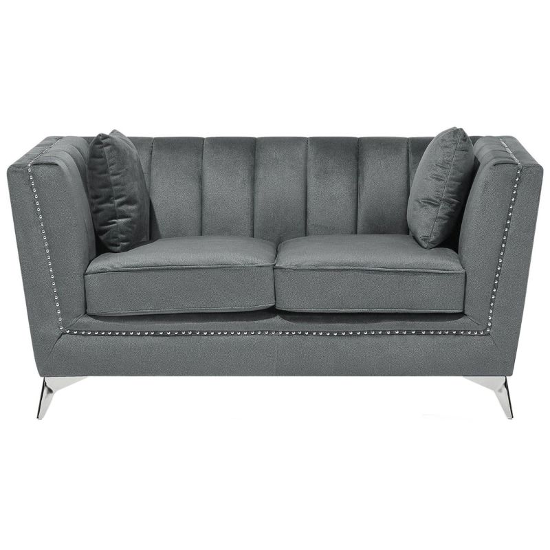 Sofa dla 2 osób Gaula Welur Szary 1 szt.