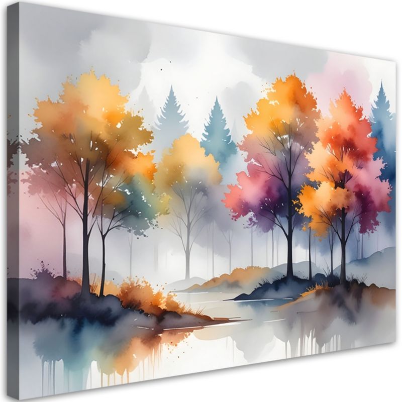 Obraz do salonu sypialni kuchni biura loftu Feeby Kolorowe drzewa 100x70cm 1szt