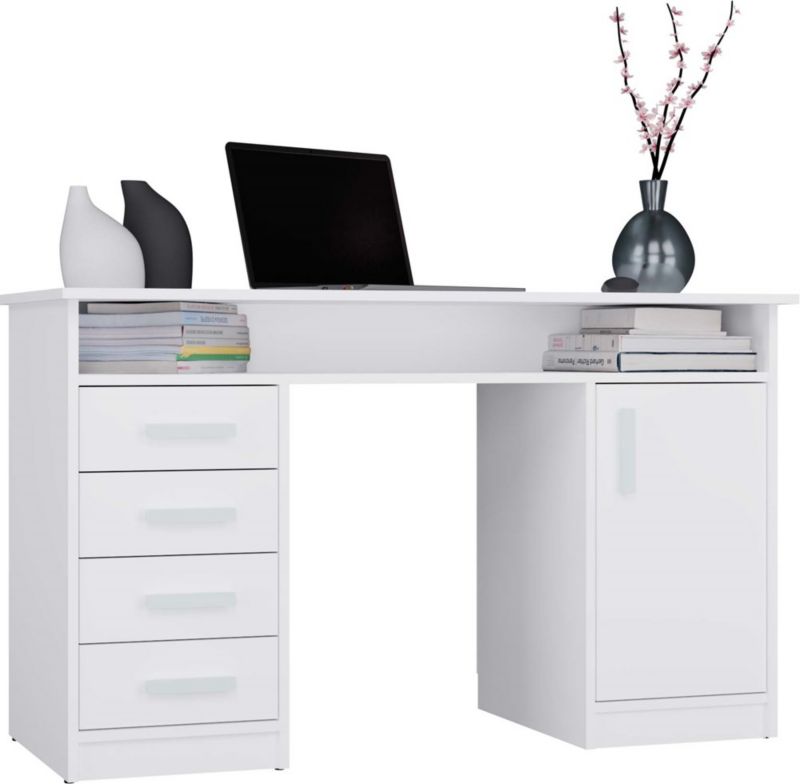 Biurko Topeshop ADA biel 125 Cm 4 Szuflady Szafka 55x75x125 cm 1 szt.