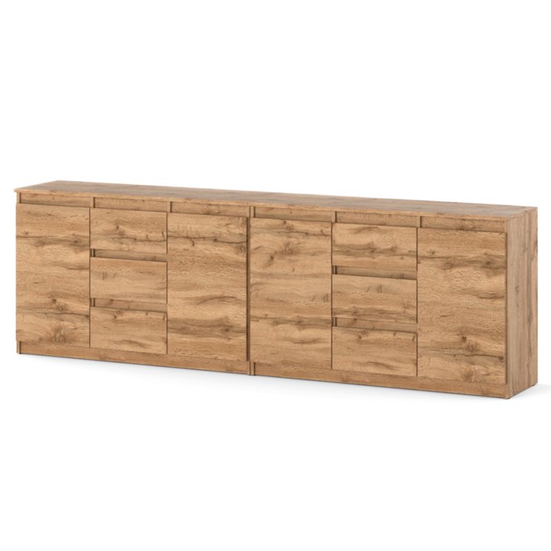 Komoda Hurtownia-Mebli Szuflady 6 Agna Best 240cm Dąb Wotan Dąb Wotan 240x35x75 cm 1szt.