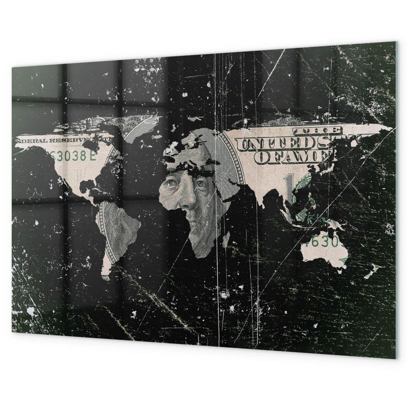 Tablica Magnetyczna Nad Biurko Tulup 60x40 cm Mapa świata dolar Ozdobna, nowoczesna 1 kpl