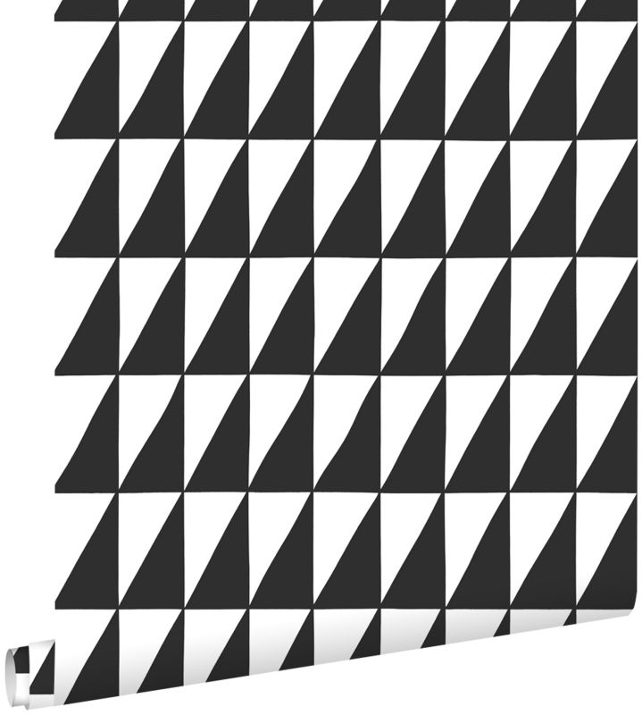 Tapeta ESTAhome trójkąty graficzne czarno-białym 53 cm x 10.05 m - 1 rol.