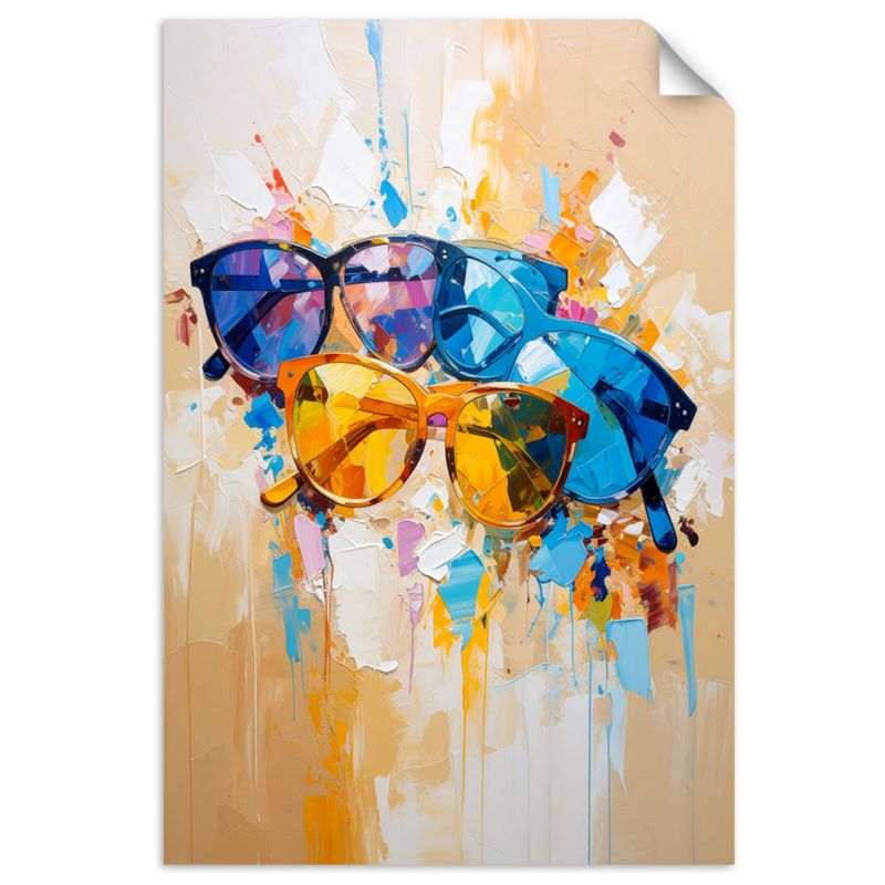 Plakaty samoprzylepne do salonu sypialni Feeby Okulary przeciwsłoneczne 40x60cm 1szt