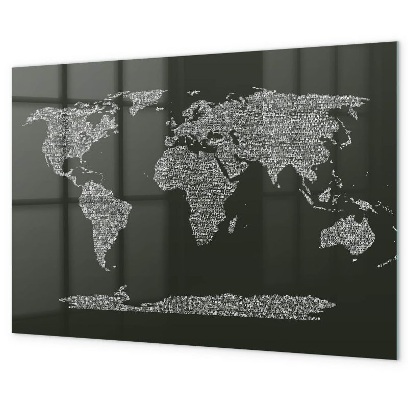 Magnetyczna Tablica Tulup 60x40 cm Nazwy kontynentów Z magnesami neodymowymi 1 kpl