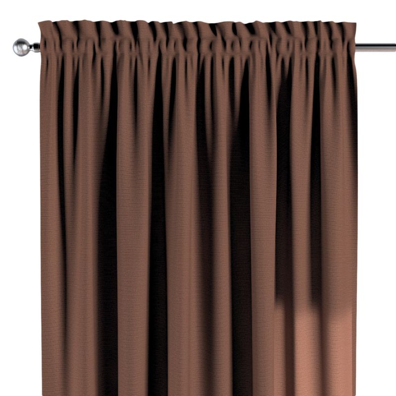 Zasłona na kanale z grzywką 1 szt. 130 x 245 cm Dekoria brązowy 1 szt.