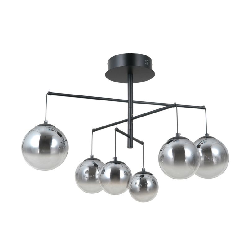 Lampa wisząca Italux VELADA czarna matowa 6 x LED 30W 2010lm wym:51x74x74cm IP20 -1 szt.