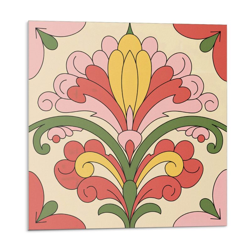 Kafelki samoprzylepne Wallfluent 50x50 cm Dekoracyjny wzór kwiatowy 4 szt.