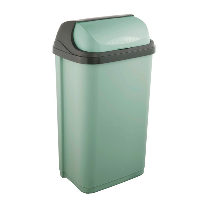 Kosz na śmieci Keeeper Rasmus 50 l zielony plastikowy pojemnik z obrotową pokrywą, 1 szt.