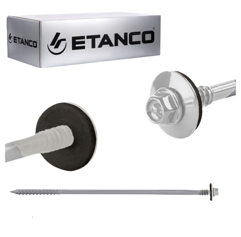 Wkręty do płyt warstwowych Etanco GTRW SP A19 6,4/7x210mm RAL 9010 100szt