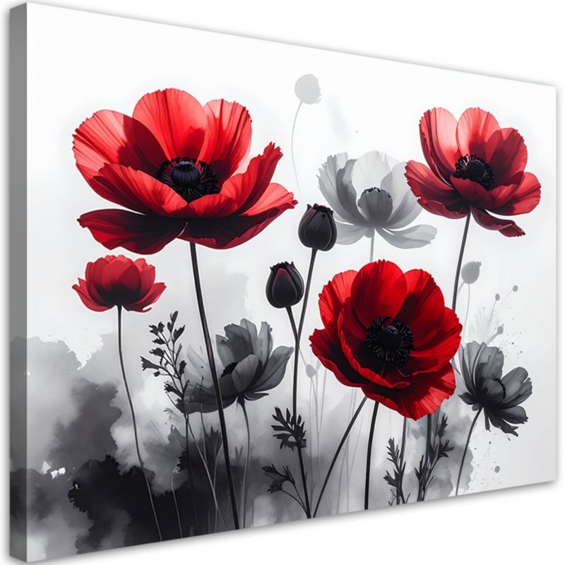 Obraz do salonu sypialni kuchni biura spa loftu Feeby Czerwone szare 45x30cm 1szt