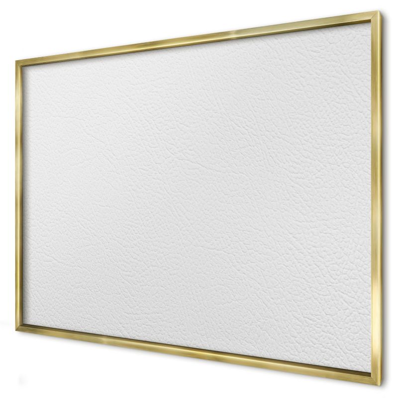 Ozdobna tablica magnetyczna Wallfluent 100x70 Biała tekstura w złotej ramie 1szt