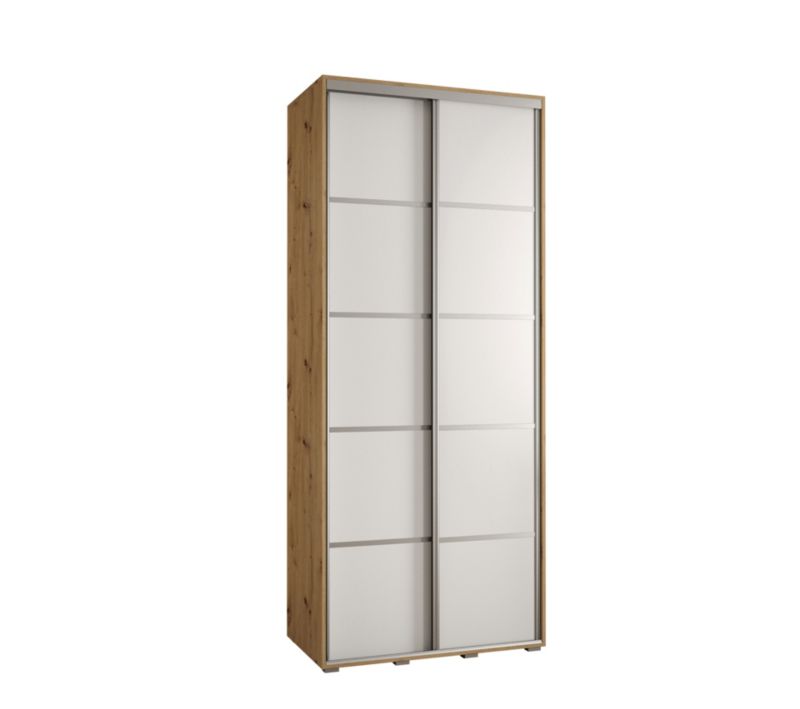 Szafa przesuwna Abiks DAVOS 4 wysoka szer.100cm gł.45cm artisan/biały/srebrny 1szt.