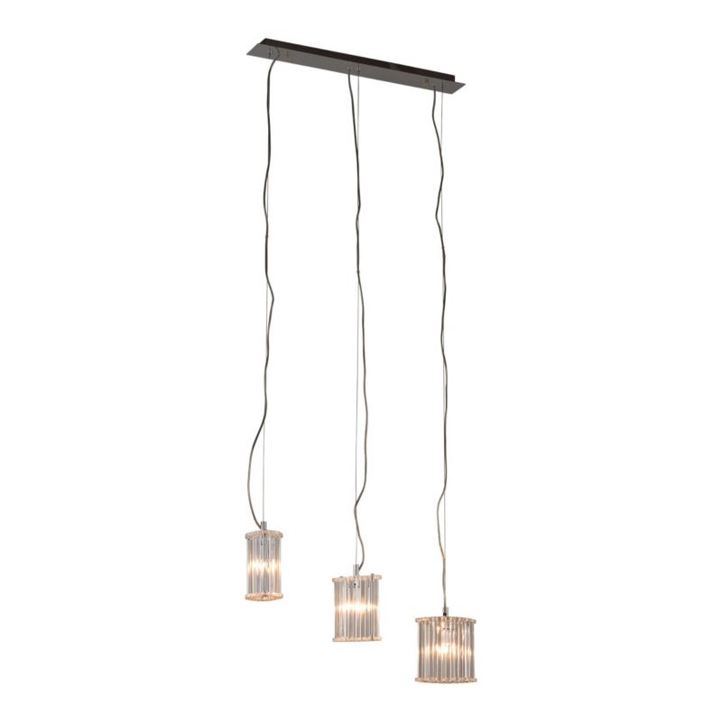 Lampa sufitowa wisząca Italux Crystal 2410 chromowana czarna-przezroczysty styl klasyczny 3xG9 x 40W 1 szt.